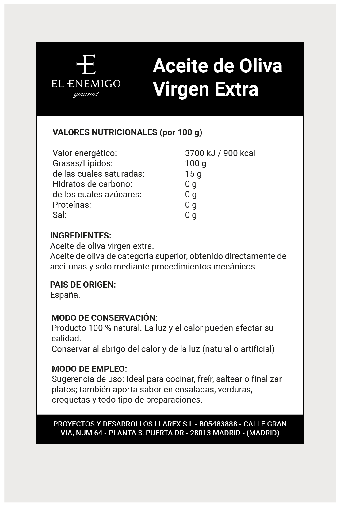Aceite de Oliva Virgen Extra