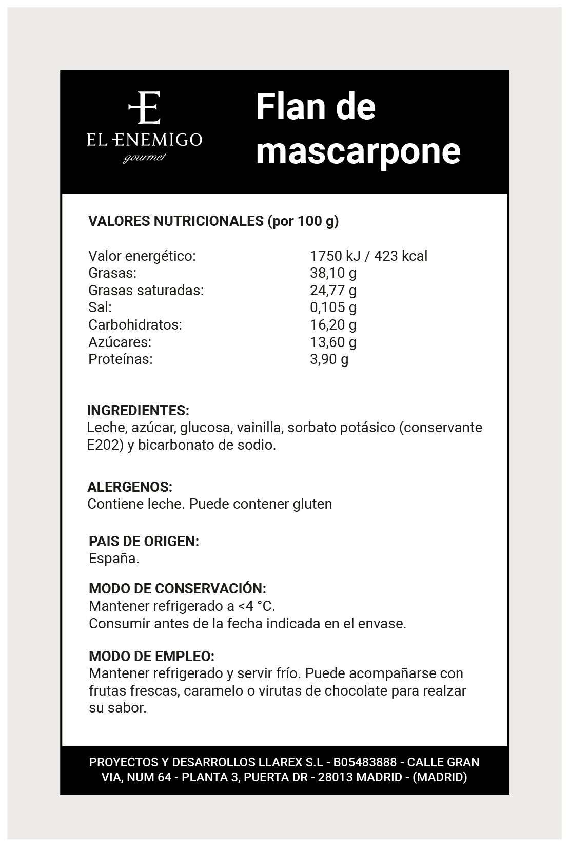 Flan de mascarpone