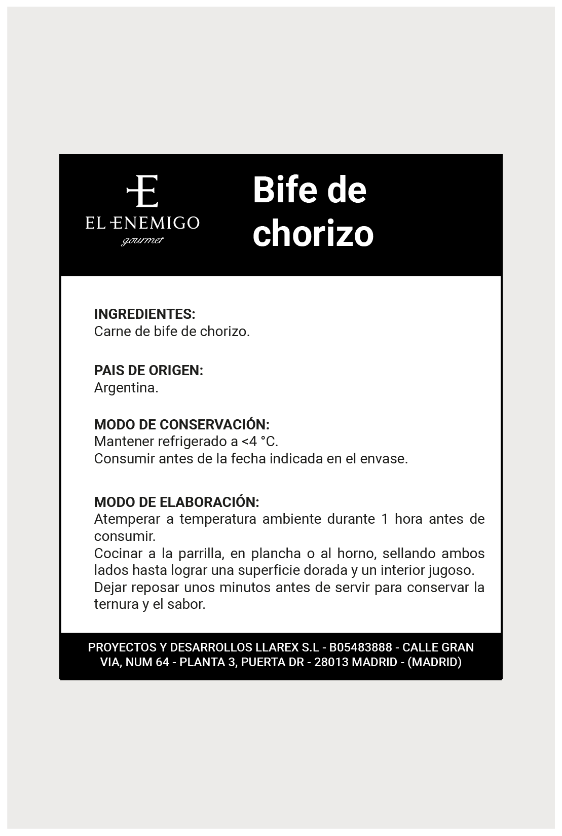 Bife de Chorizo (lomo bajo) - 300g - Carne Argentina.