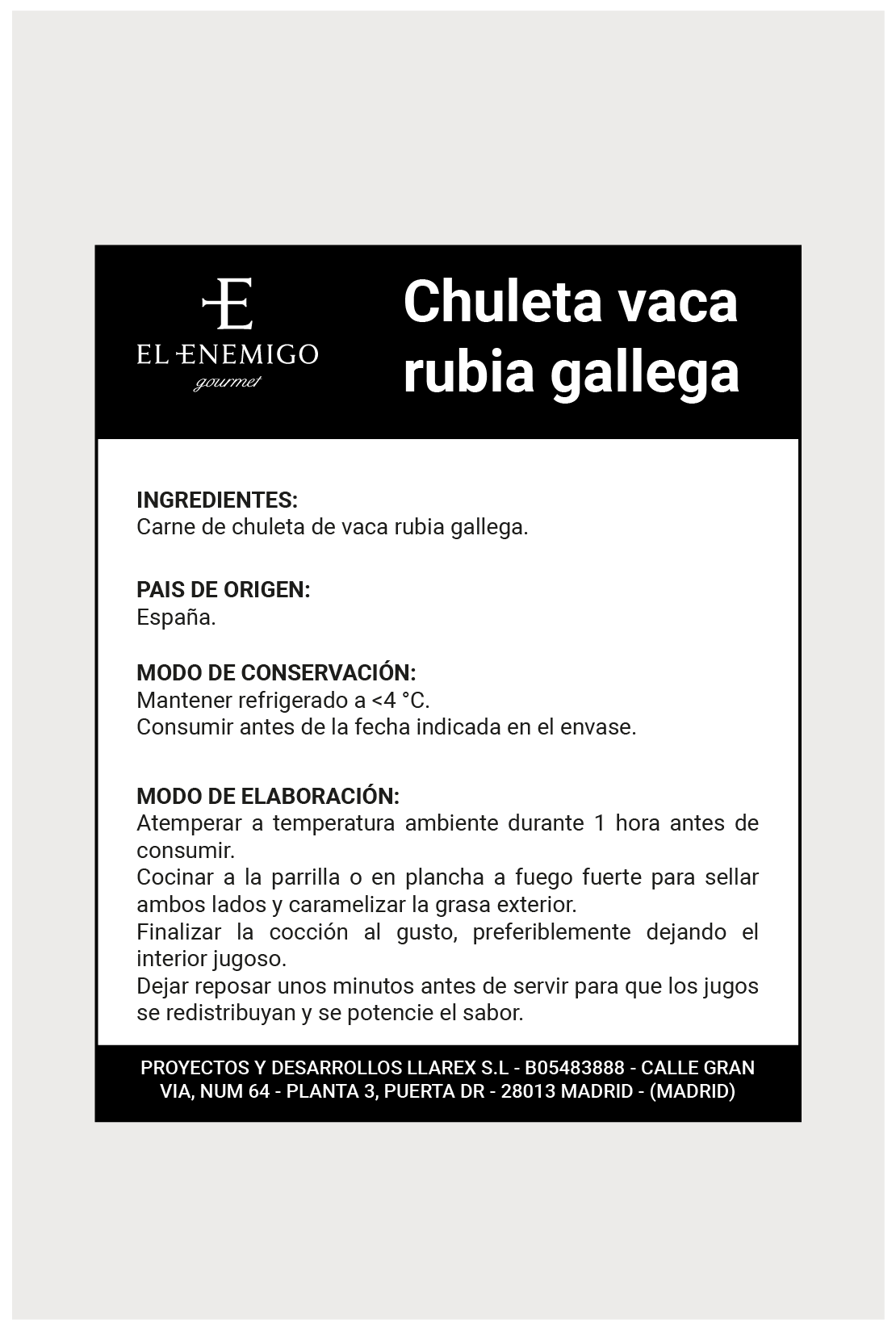 Chuleta Vaca Rubia Gallega - 1000g a 1200g