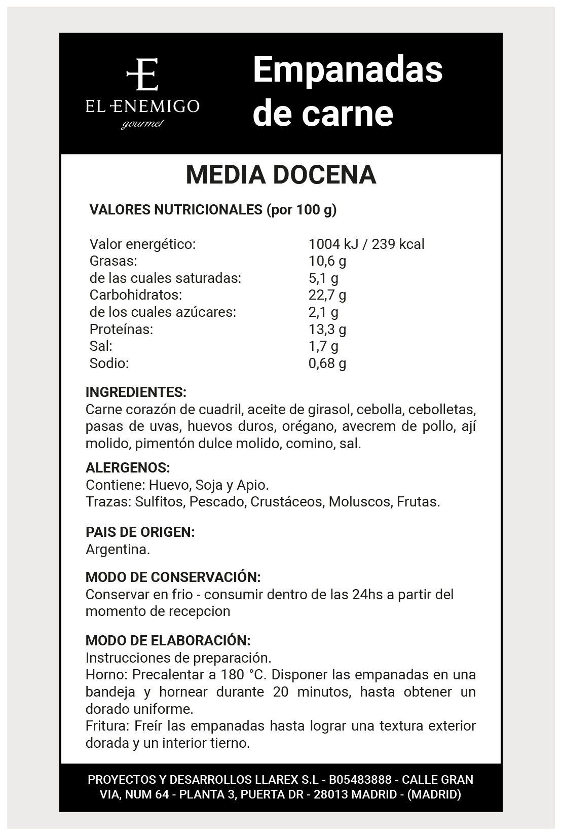 Empanadas de Carne - 6 ud.