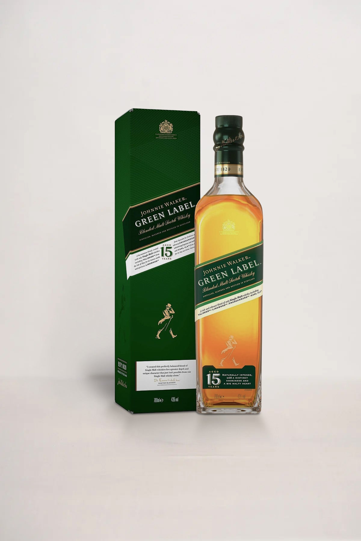 Whisky Johnnie Walker 15 YO Green Label 0.70 l + Estuche caja